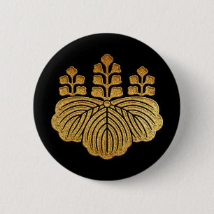 Badge Rond 5 Cm Gold Goshichi Kiri Kamon