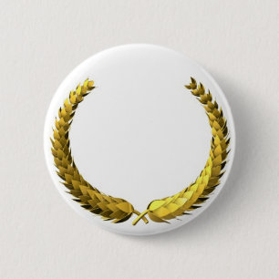 Badge Rond 5 Cm Gold Laurel Wreath