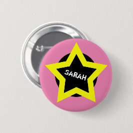 Badge Rond 5 Cm Gold Star & Top Fashion - Sarah (nom)