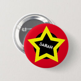 Badge Rond 5 Cm Gold Star & Top Fashion - Sarah (nom)
