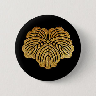 Badge Rond 5 Cm Gold Tsuta Kamon