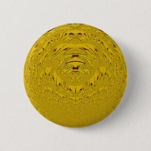 Badge Rond 5 Cm Golden Lion Head Art