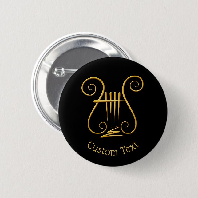 Badge Rond 5 Cm Golden lyre (Devant & derrière)