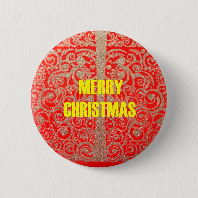 Badge Rond 5 Cm Golden Red Blanche (Devant)