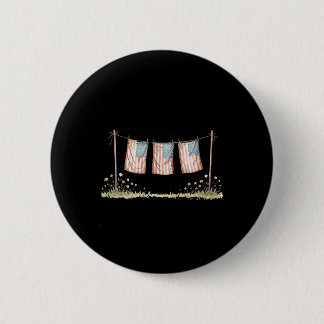 Badge Rond 5 Cm Golden Retriever 4 juillet Drapeau américain 