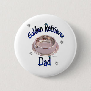 Badge Rond 5 Cm Golden Retriever Papa - Bouton