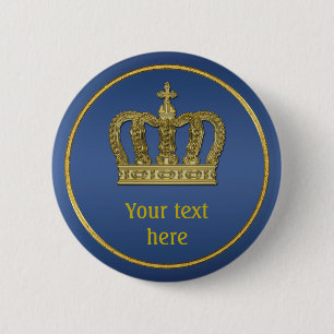 Badge Rond 5 Cm Golden Royal Crown II + votre backgr. & idées