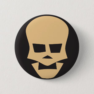 Badge Rond 5 Cm Golden skull