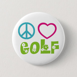 Badge Rond 5 Cm Golf d'amour de paix