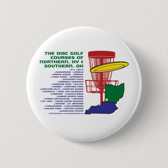 Badge Rond 5 Cm Golf de disque de l'Ohio Kentucky (Devant)