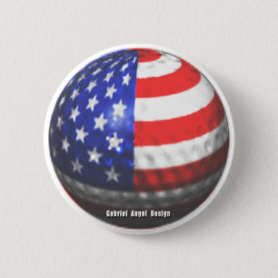 Badge Rond 5 Cm Golf des USA