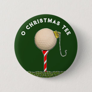Badge Rond 5 Cm Golf Noël