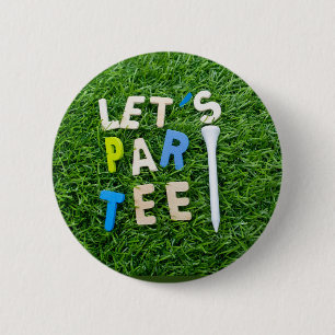 Badge Rond 5 Cm Golf Par Tee avec tee on green golfer party