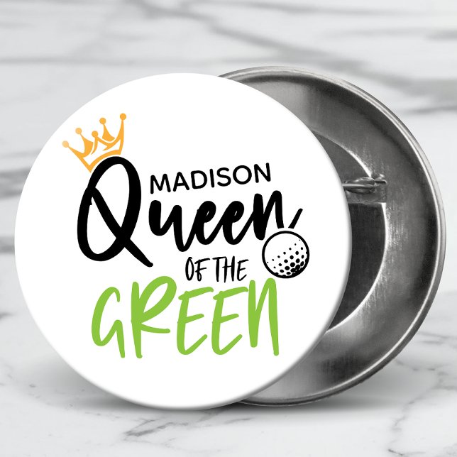 Badge Rond 5 Cm Golf Queen Of The Green Funny Moderne Personnalisé (Créateur téléchargé)