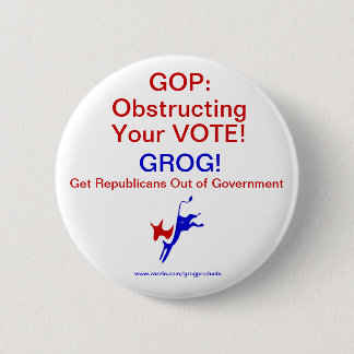 Badge Rond 5 Cm GOP obstruant le vote ! Pin/bouton