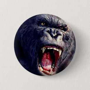 Badge Rond 5 Cm Gorilla hurle