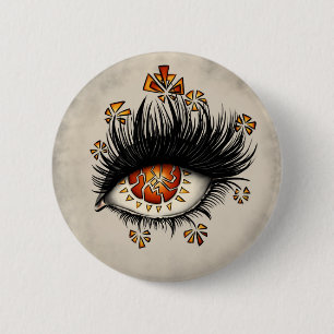 Badge Rond 5 Cm Goth étrange oeil art sorcier