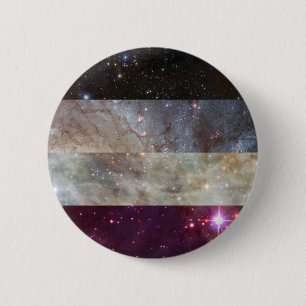 Badge Rond 5 Cm Goupille asexuelle de drapeau de nébuleuse