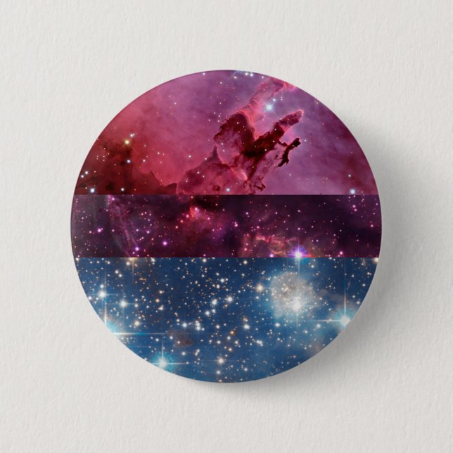 Badge Rond 5 Cm Goupille bisexuelle de drapeau de nébuleuse (Devant)