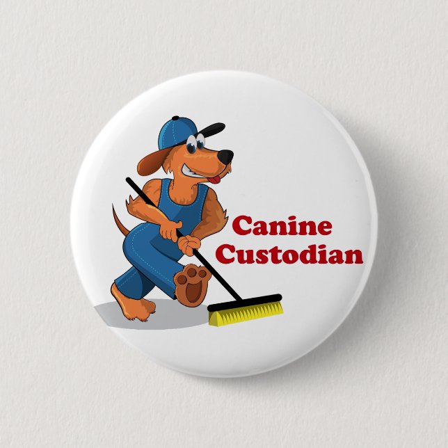 Badge Rond 5 Cm Goupille canine de gardien (Devant)