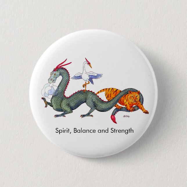 Badge Rond 5 Cm Goupille d'arts martiaux (Devant)