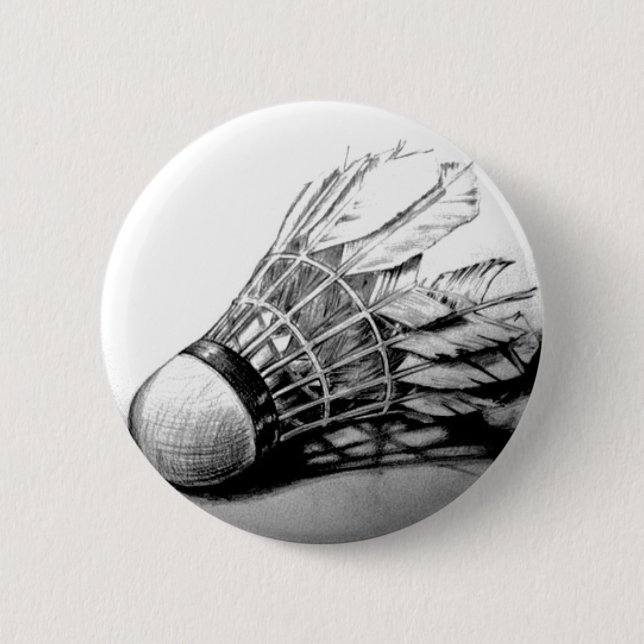 Badge Rond 5 Cm Goupille de bouton de volant de badminton (Devant)