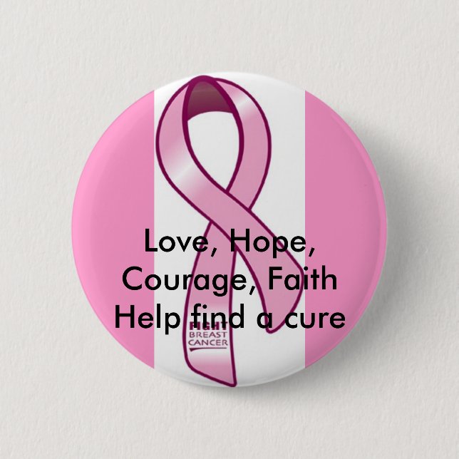 Badge Rond 5 Cm Goupille de cancer du sein (Devant)