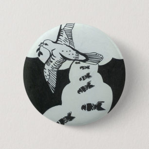 Badge Rond 5 Cm Goupille de colombe
