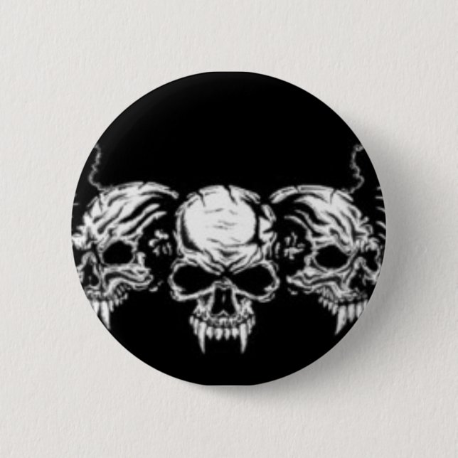 Badge Rond 5 Cm goupille de crâne (Devant)