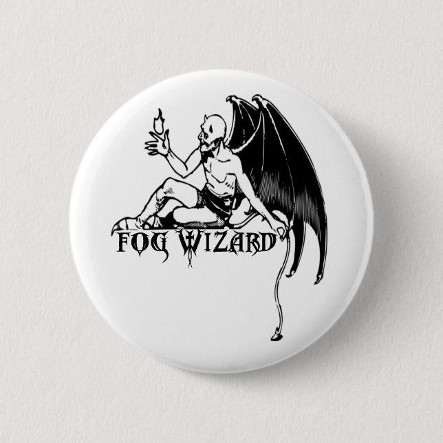 Badge Rond 5 Cm Goupille de diable de magicien de brouillard (Devant)