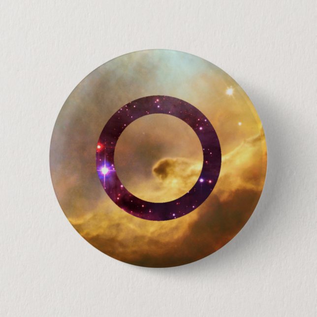 Badge Rond 5 Cm Goupille de drapeau de nébuleuse d'Intersex (Devant)