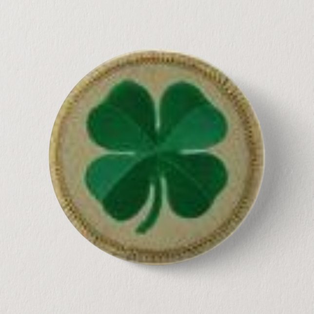 Badge Rond 5 Cm goupille de shamrock (Devant)