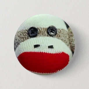 Badge Rond 5 Cm Goupille de singe de chaussette