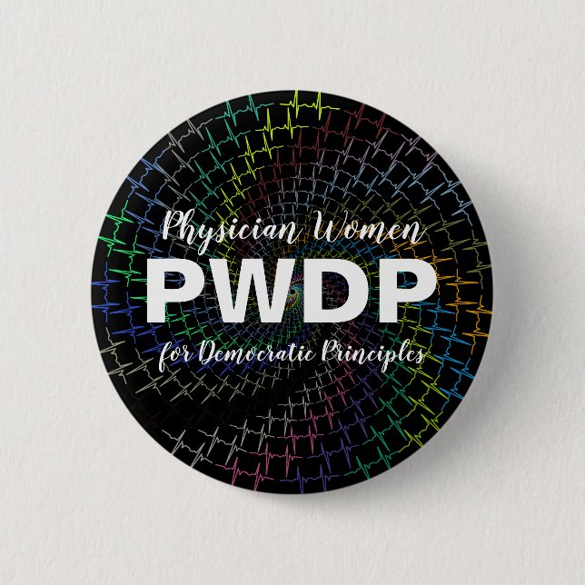 Badge Rond 5 Cm Goupille de vortex d'ecg de PWDP (Devant)