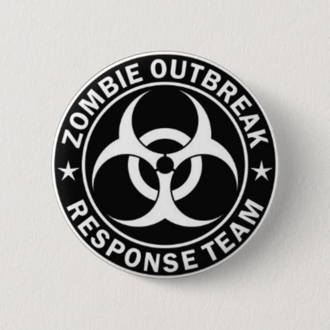 Badge Rond 5 Cm goupille d'équipe de manifestation de zombi (Devant)