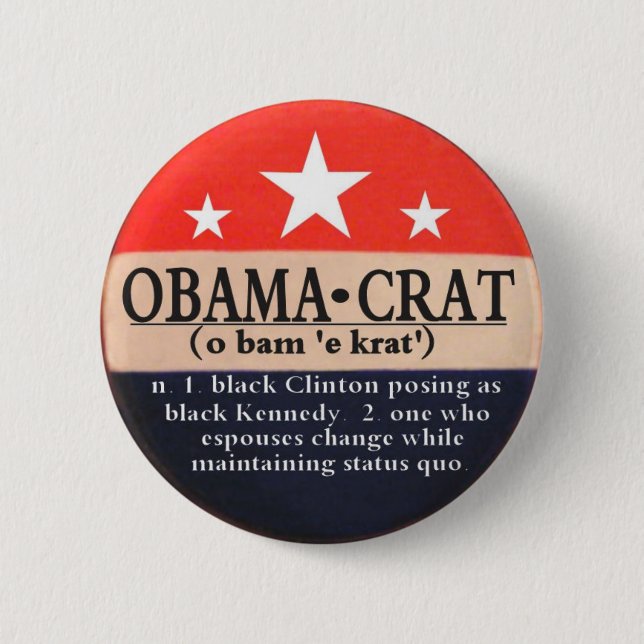 Badge Rond 5 Cm Goupille d'Obamacrat (Devant)