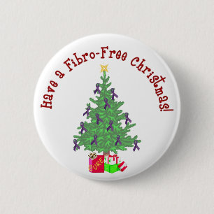 Badge Rond 5 Cm Goupille fibro de Noël d'arbre