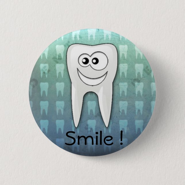 Badge Rond 5 Cm Goupille fraîche d'hygiéniste dentaire de sourire (Devant)