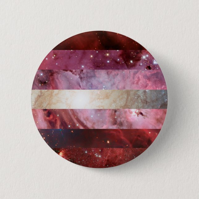 Badge Rond 5 Cm Goupille lesbienne de drapeau de nébuleuse (Devant)
