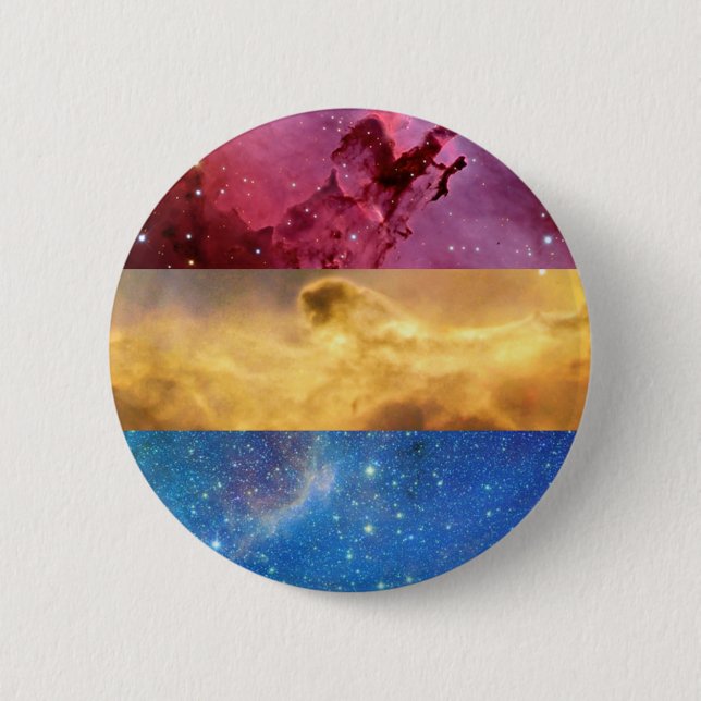Badge Rond 5 Cm Goupille Pansexual de drapeau de nébuleuse (Devant)