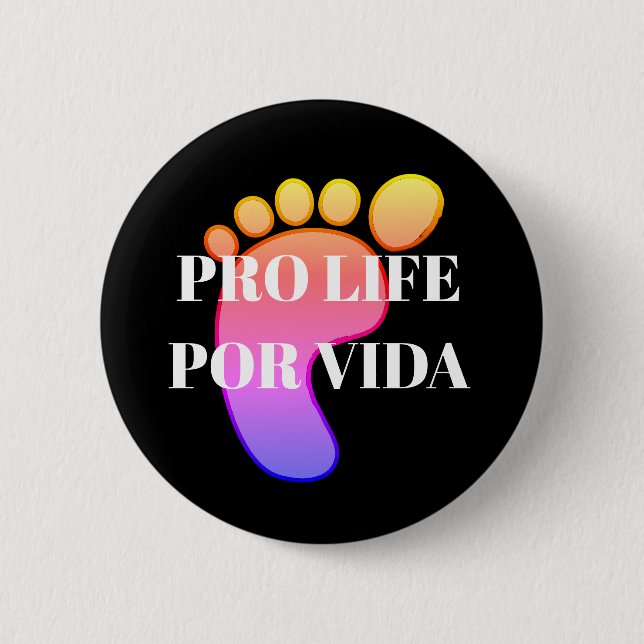 Badge Rond 5 Cm Goupille ronde bilingue anti-avortement (Devant)