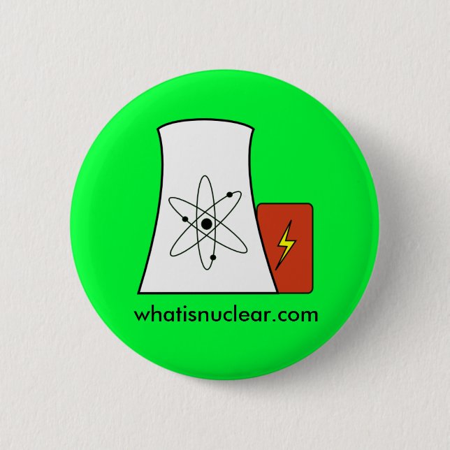 Badge Rond 5 Cm goupille verte de Whatisnuclear.com (Devant)