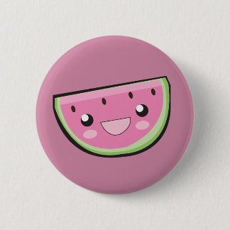 Badge Rond 5 Cm Goupilles de Kawaii : Pastèque