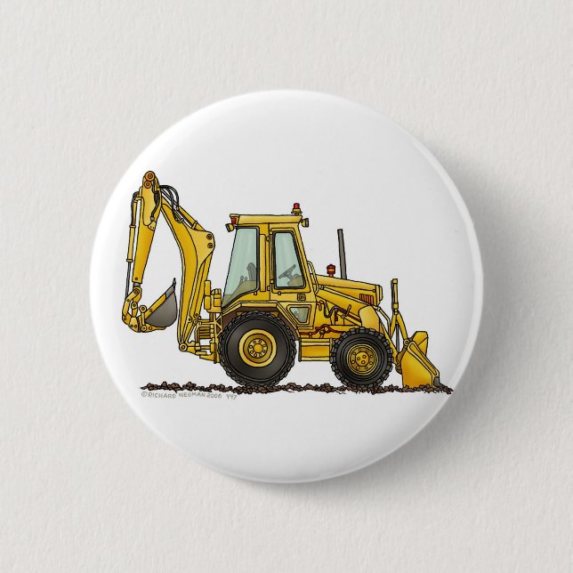Badge Rond 5 Cm Goupilles défonceuses de construction de chargeur (Devant)