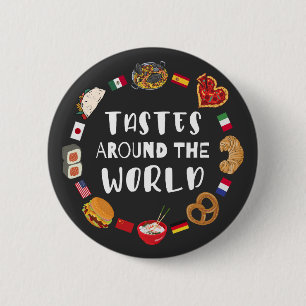 Badge Rond 5 Cm Goûts à travers le monde