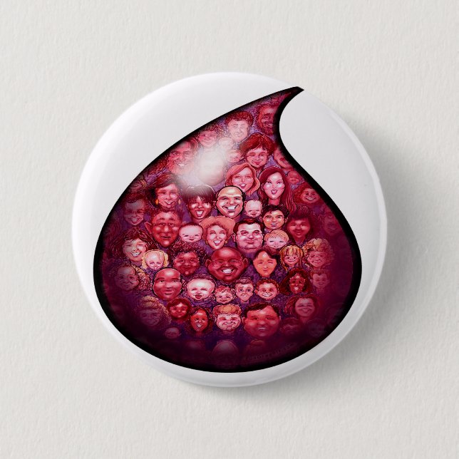 Badge Rond 5 Cm Goutte de sang (Devant)