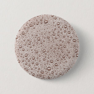 Badge Rond 5 Cm gouttelettes d'eau Sepia