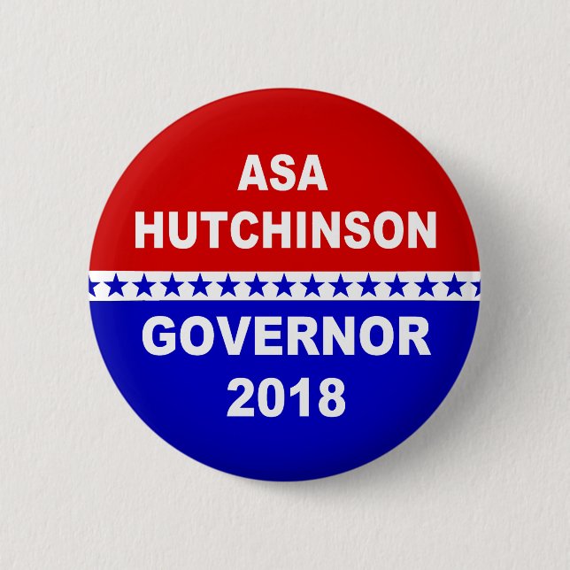 Badge Rond 5 Cm Gouverneur 2018 d'asa Hutchinson Arkansas (Devant)