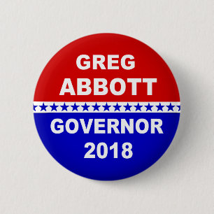 Badge Rond 5 Cm Gouverneur 2018 de Greg Abbott le Texas