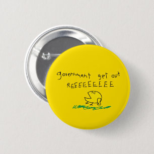 Badge Rond 5 Cm Government get out REE SNEKRIGHT Gadsden Flag